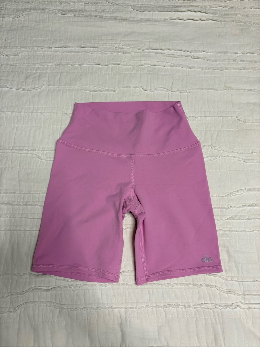 ALO Yoga High-Waist Bubble Gum Pink Bike Shorts